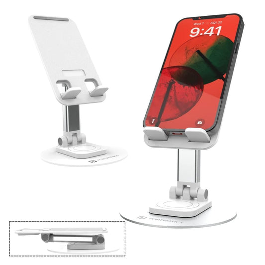 Portronics mobot ii multifunctional desktop mobile holding stand (white) - halfpeapp