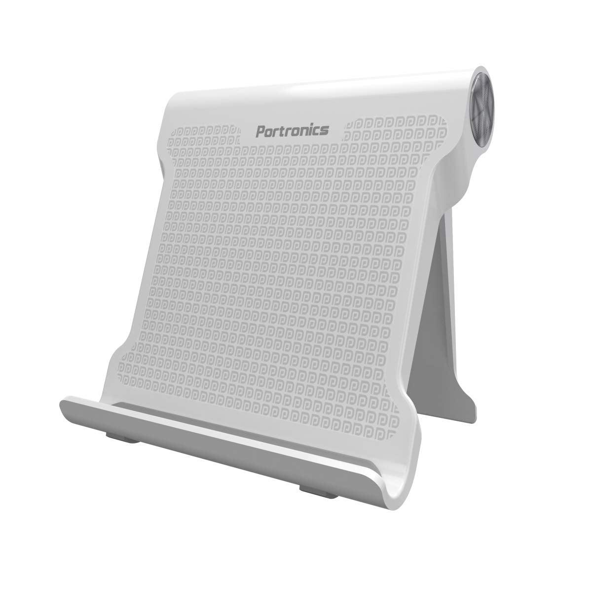 Portronics modesk 200 universal mobile phone tabletop stand (white) - halfpeapp