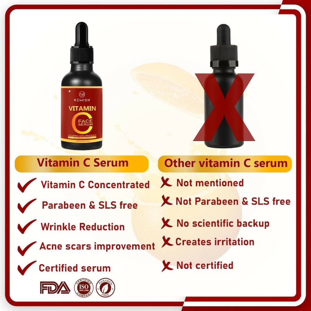 Newish Vitamin C Serum for Face Pigmentation and Oily Skin for Men and Women (Pack of 2 - 30 ML) - HalfPe