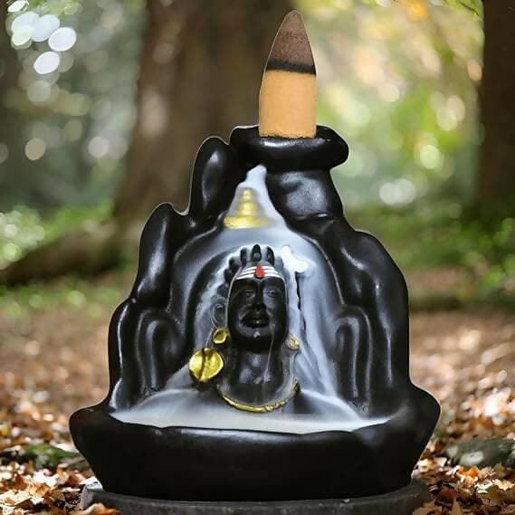 Lord Shiva Adiyogi Shiva Backflow Smoke Fountain - HalfPe