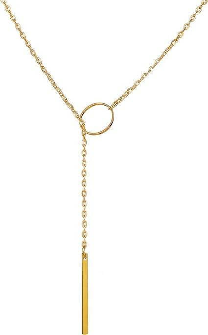 Pinapes Fancy & Stylish Vertical Bar Stick Locket Pendant Necklace for Women And Girls - HalfPe