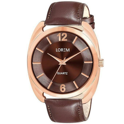 LOREM Brown Stylish Dial Analog Watch For Men LR77 - HalfPe