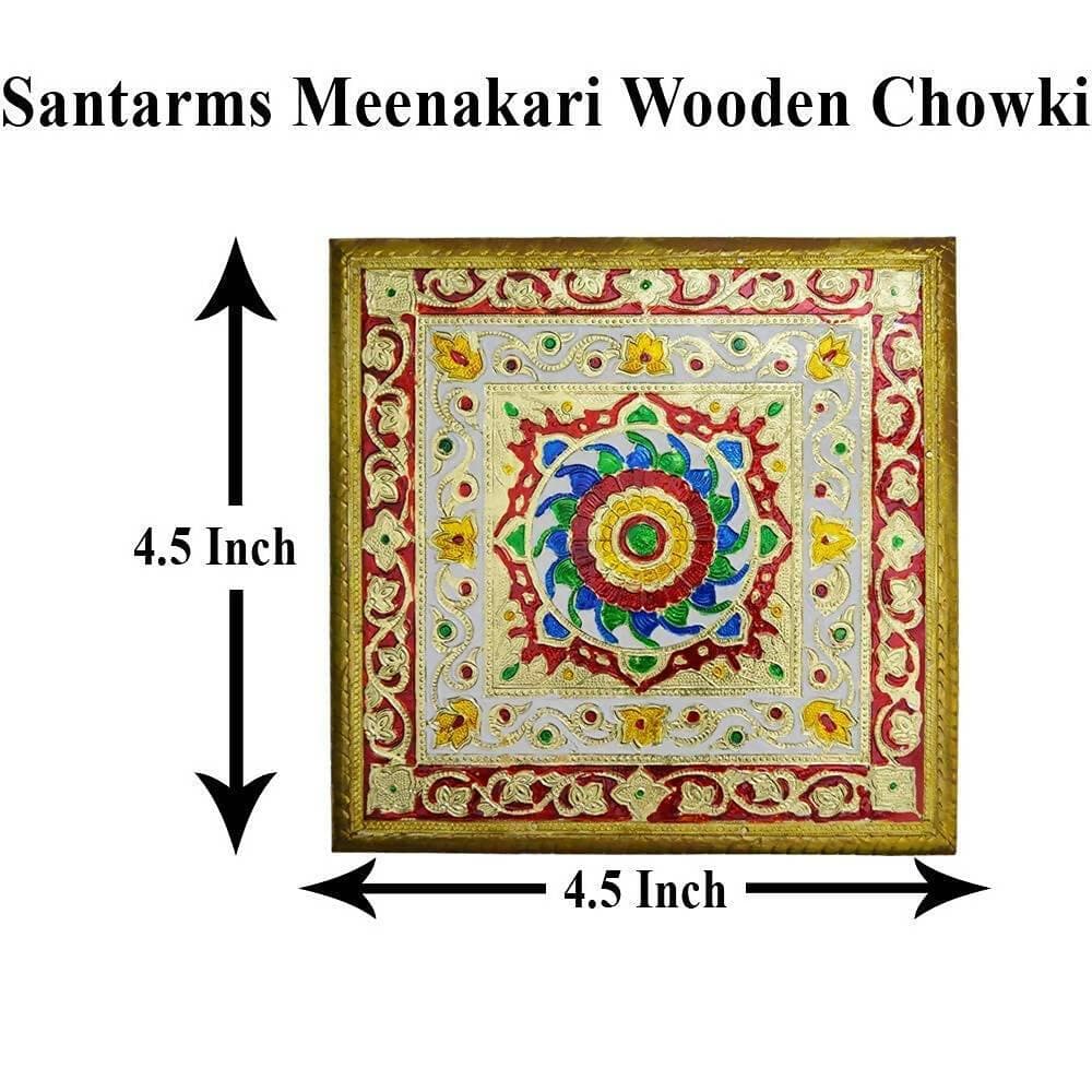 Santarms Meenakari Pooja Chowki for Idols or ladoo Gopal singhasan puja Item - HalfPe