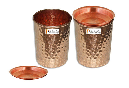 Pure copper glass tumble (pack of 4x250ml) | PRISHA INDIA CRAFT - halfpeapp