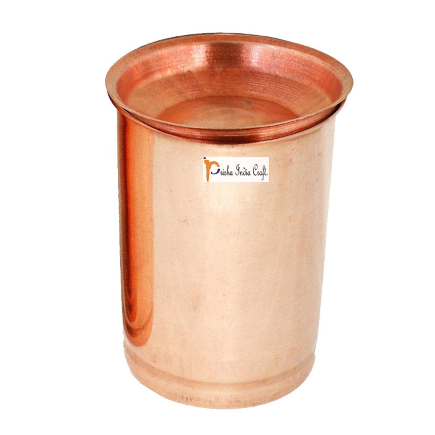 Pure copper glass tumbler (300ml) | PRISHA INDIA CRAFT - halfpeapp