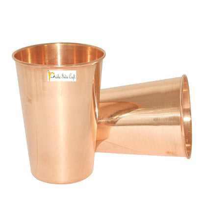 Pure copper glass tumbler (pack of 2x400ml) | PRISHA INDIA CRAFT - halfpeapp