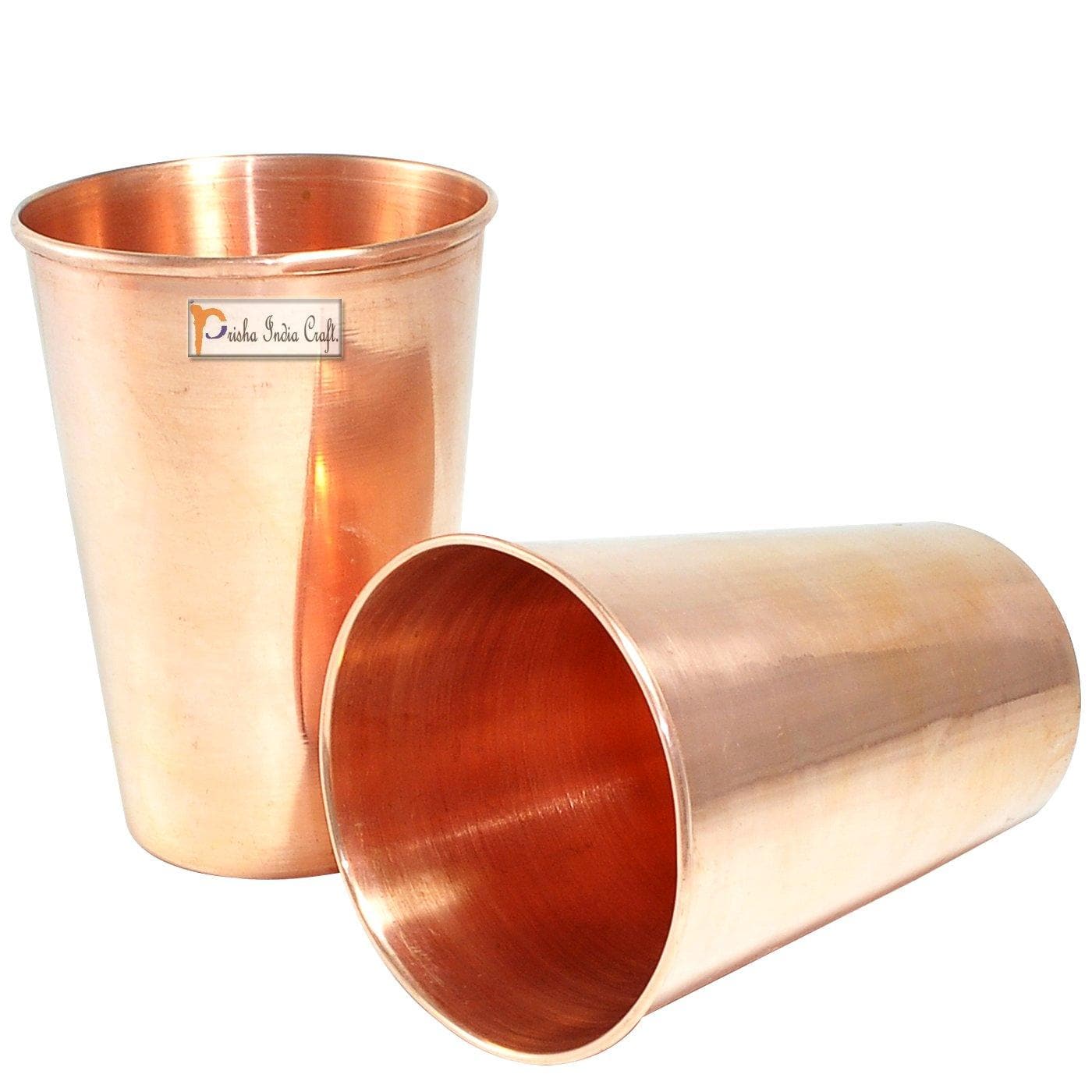 Pure copper glass tumbler (pack of 4x400ml) | PRISHA INDIA CRAFT - halfpeapp