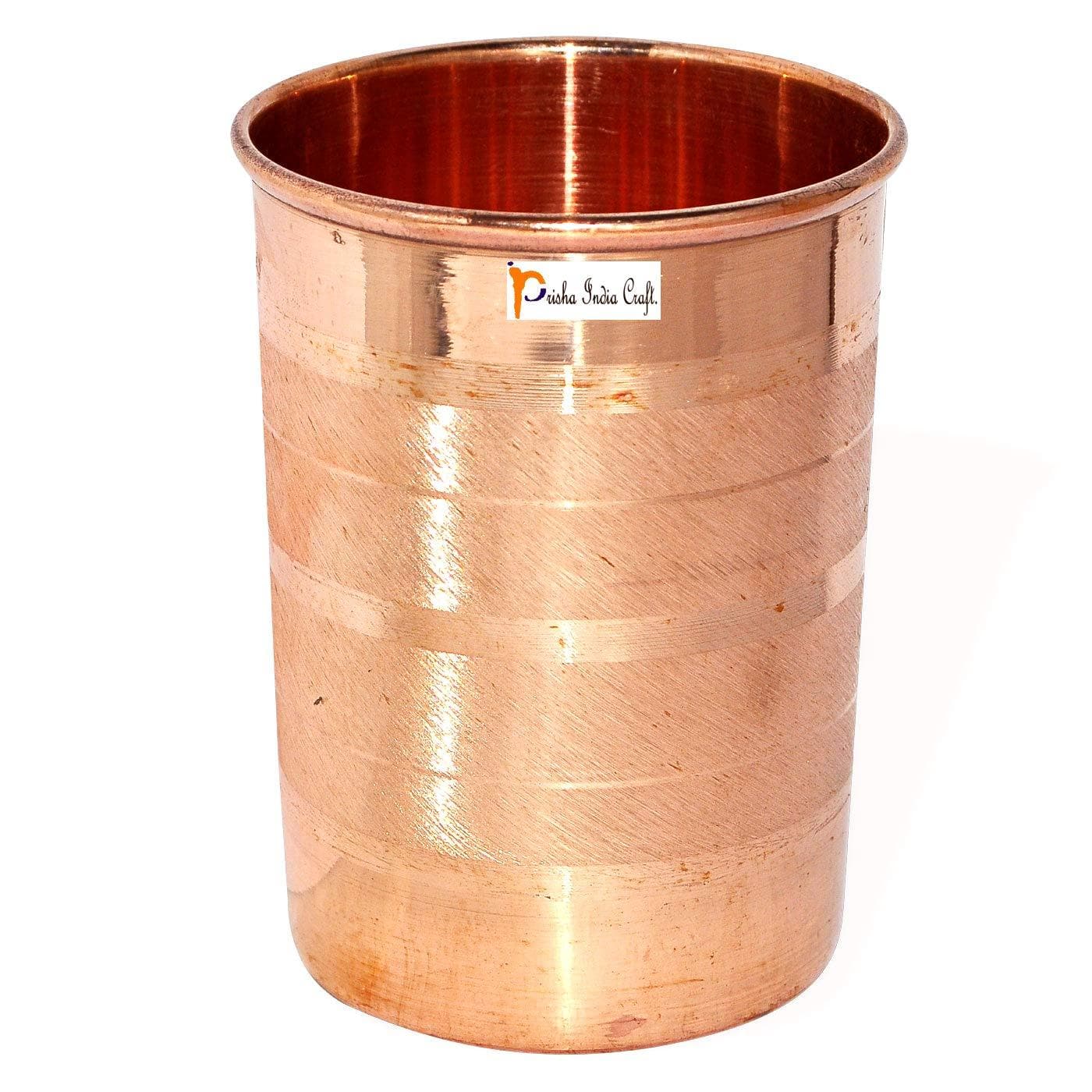 Pure copper glass tumbler (set of 2x300ml) | PRISHA INDIA CRAFT - halfpeapp