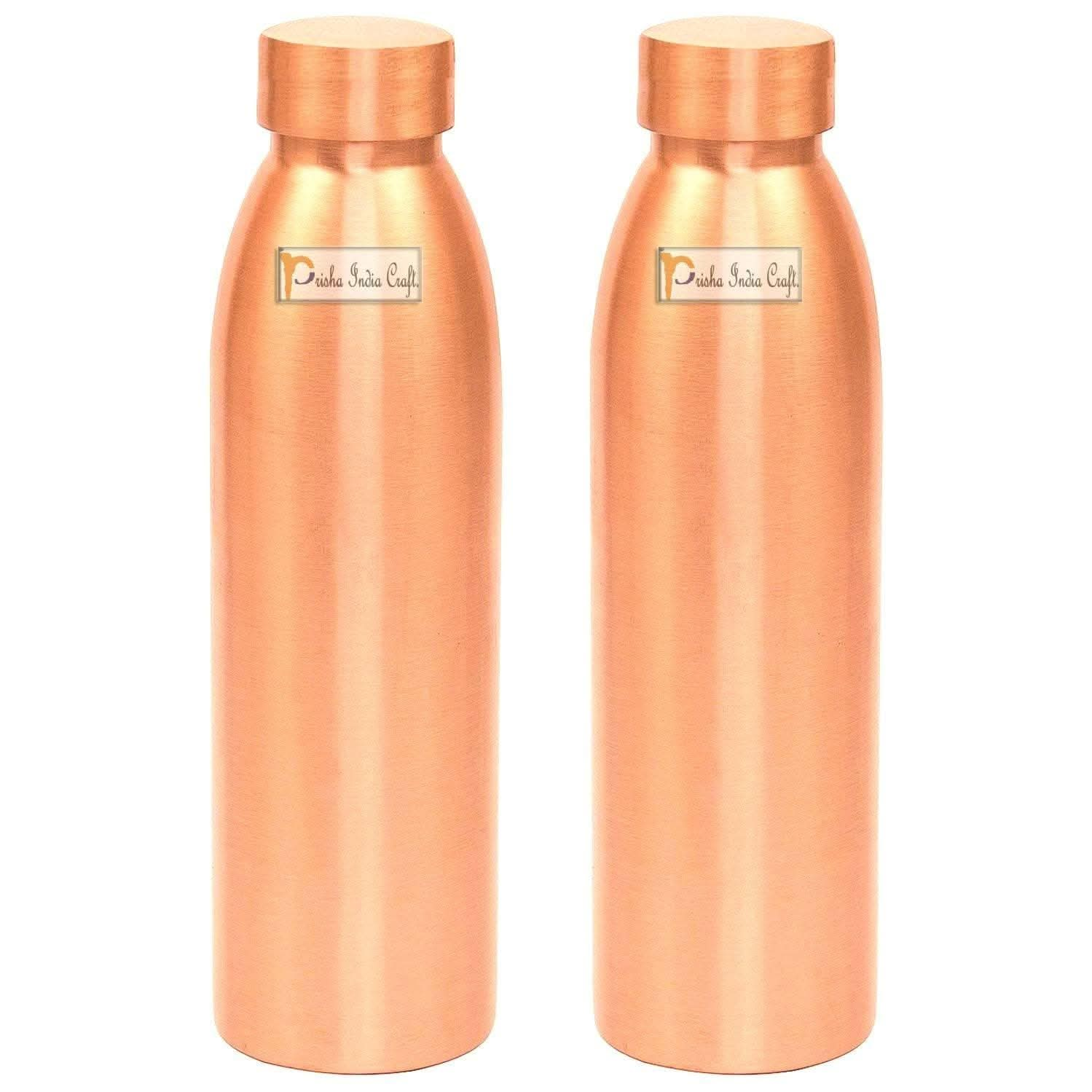 Pure copper water bottle (1000ml) pack of 2 | PRISHA INDIA CRAFT - halfpeapp