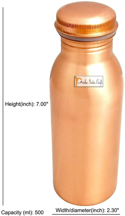 Pure copper water bottle (500ml) | PRISHA INDIA CRAFT - halfpeapp