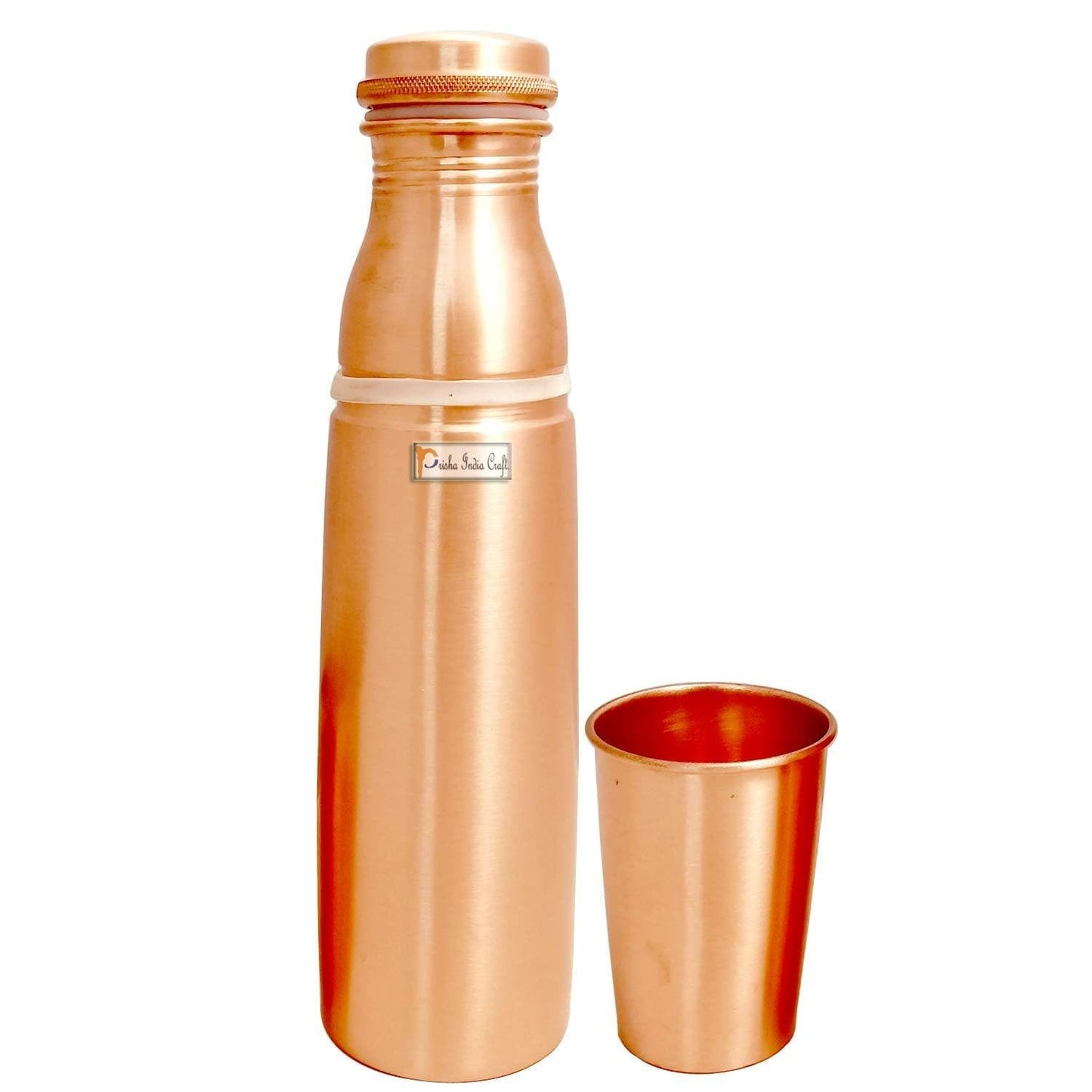 Pure copper water bottle (900ml) with glass (250ml) | PRISHA INDIA CRAFT - halfpeapp