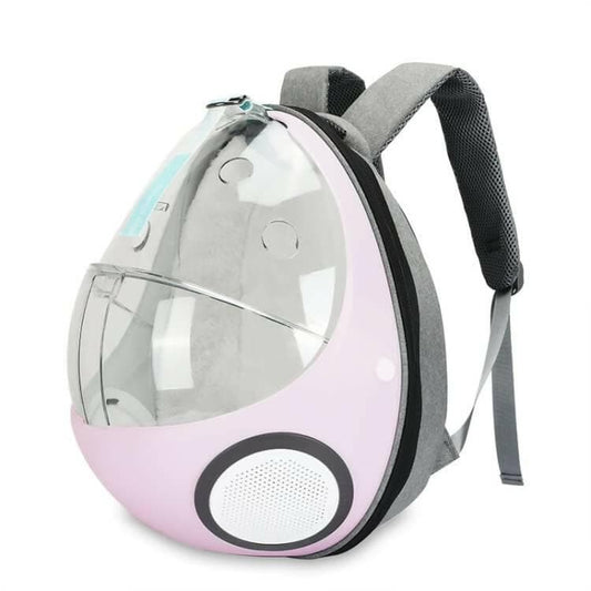 PetGains PGHC Egg-Shaped pet Travel Backpack Carrier (Purple) - HalfPe