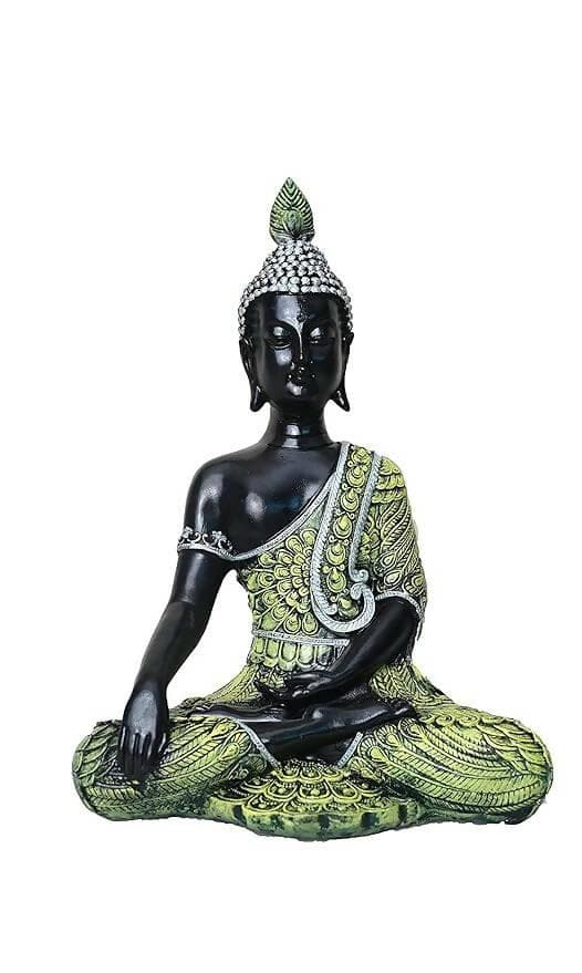 KariGhar Antique Meditating Buddha Statue Idol Perfect for Home | Prayer Room | Living Room | Decoration & Gifting (A0109) - HalfPe