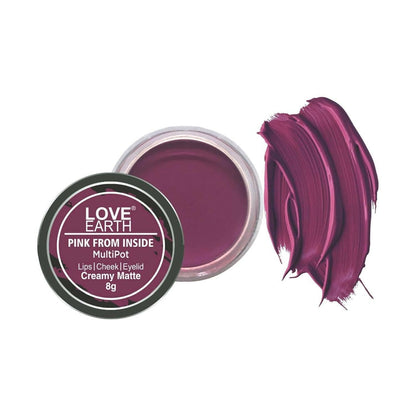 Love Earth Lip Tint & Cheek Tint Multipot (Creamy Matte - Purple) - HalfPe