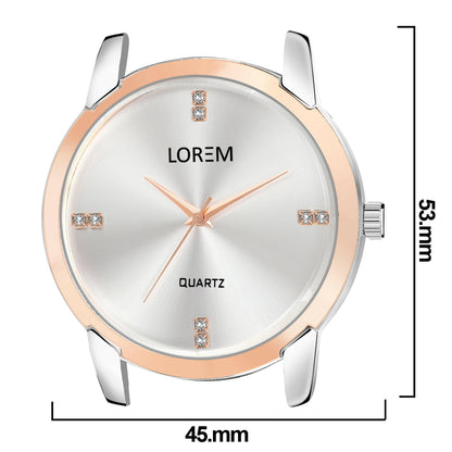 LOREM Silver Stylish Dial Analog Watch For Men LR97 - HalfPe