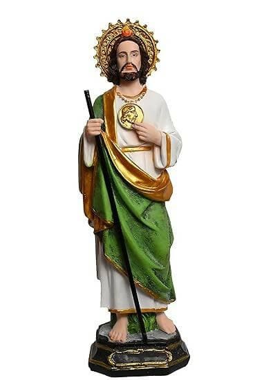 KariGhar Resin St.Jude The Apostle,Jude of James, Jude Thaddaeus Lebbaeus Catholic Idol Perfect for Home, Office, Prayer Room, Altar, Housewarming, Gifting and Decoration, Multicolour 12 Inch - HalfPe