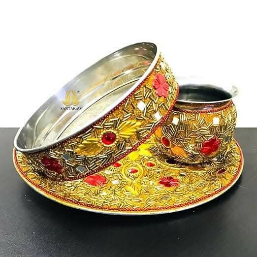 santarms Karva Chauth Thali Set - HalfPe