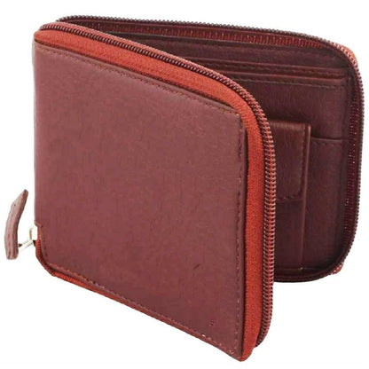 Brown Artificial Leather Wallet - Regular Size (5 Card Slots) - HalfPe