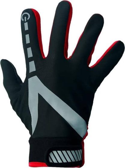 Protective Full Finger Touchscreen Riding Gloves (Red, Black) - HalfPe