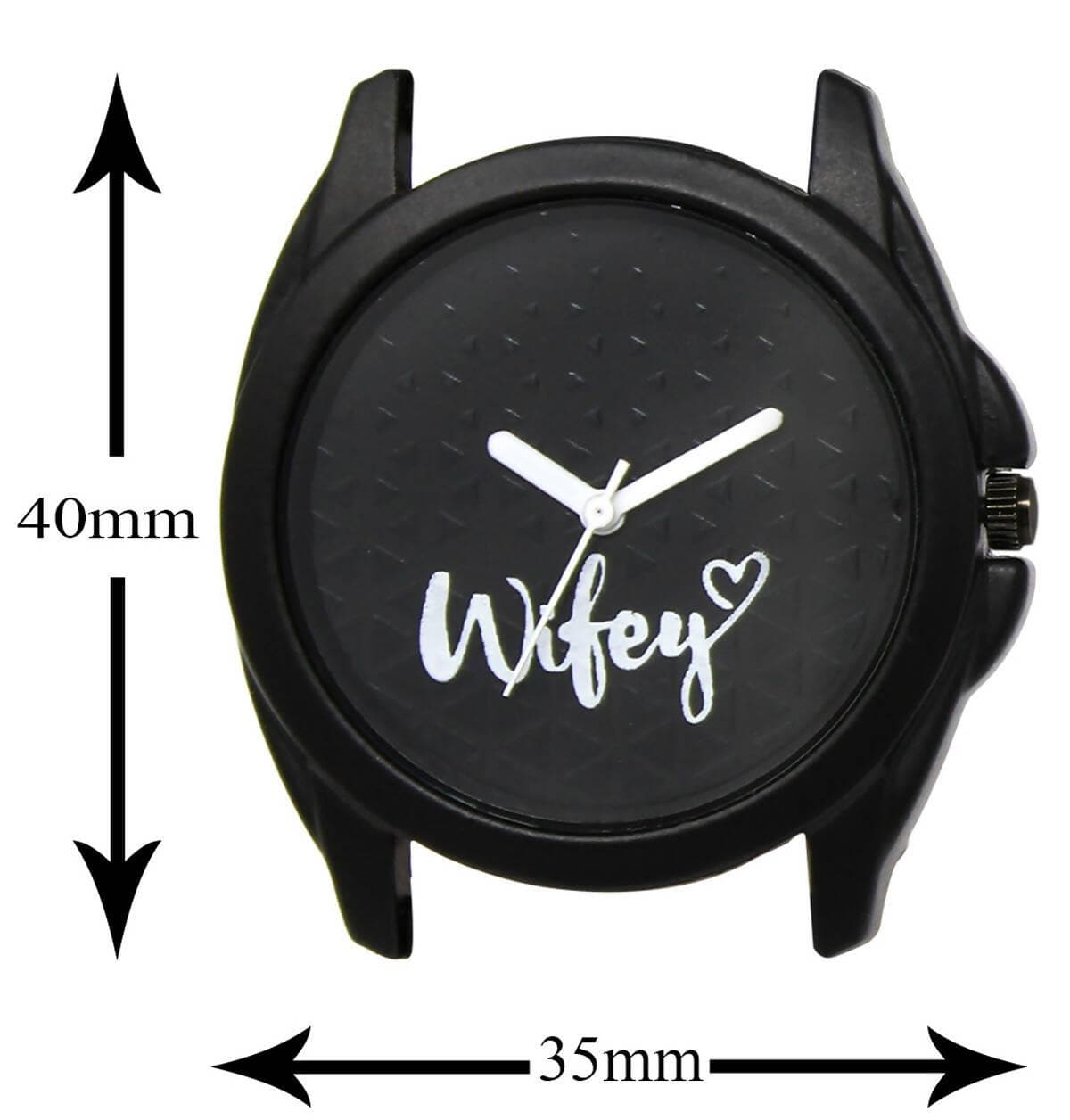 LOREM Black Wifey Analog Watch For Women LR234 - HalfPe