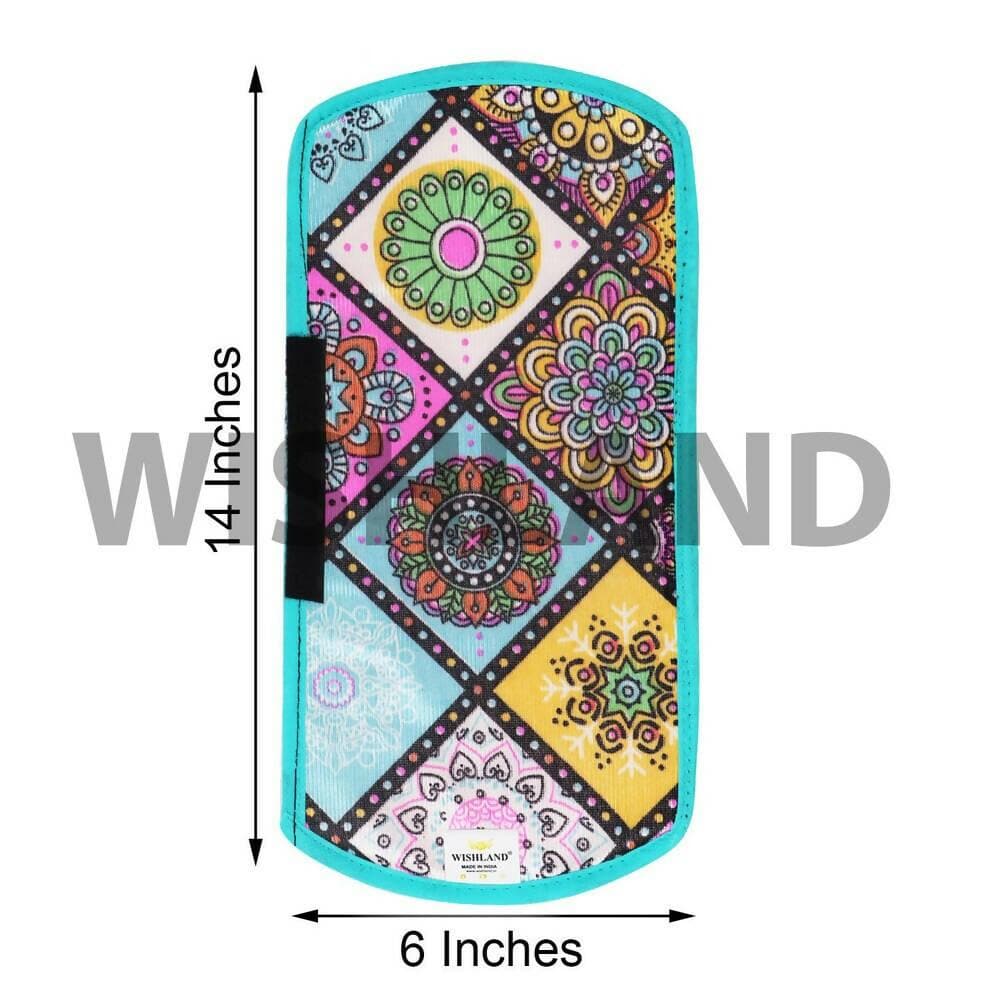 WISHLAND 1 Pc Fridge Cover for Top with 6 Pockets + 1 Handle Cover + 3 Fridge Mats( Fridge Cover Combo Set of 5 Pcs) - HalfPe