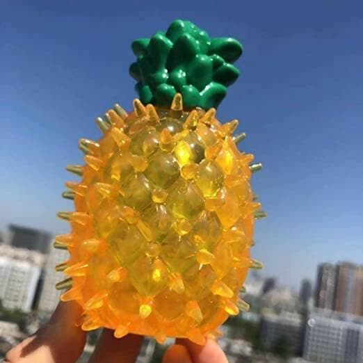 PlayPets Pineapple Fruit Squeeze Toy - HalfPe