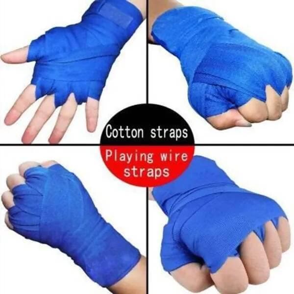 Wrist Support Gym & Fitness Gloves Gym & Fitness Gloves (Blue)  - HalfPe