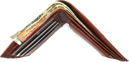 Men Tan Artificial Leather Wallet (5 Card Slots) - HalfPe