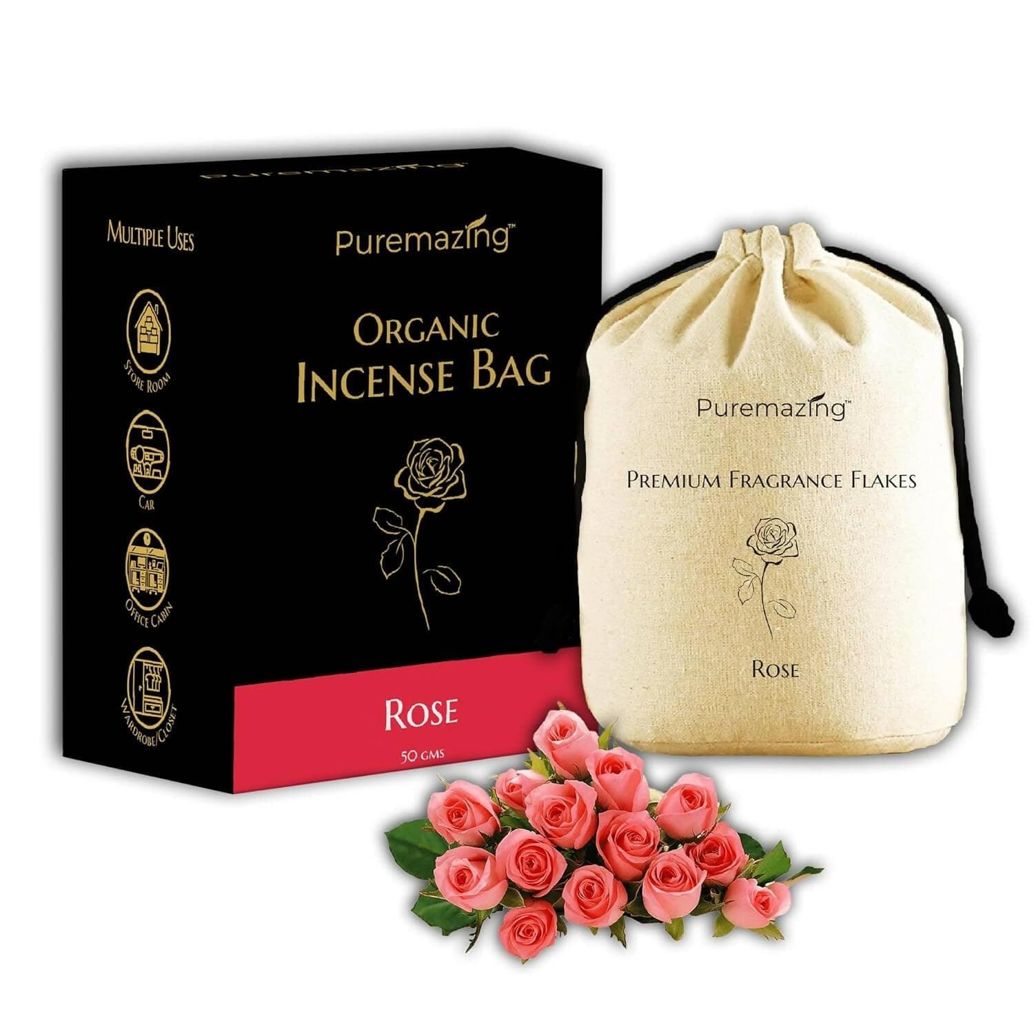 Puremazing Premium Rose Fragrance Flakes Bag Long Lasting Car Fresheners | Biodegradable & Eco Friendly | Car Air Freshener for Dashboard - HalfPe