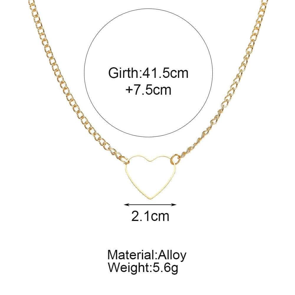 Pinapes Gold Plated Beautiful American Diamond Heart Shape Necklace Golden Chain Pendant for Women and Girls - HalfPe