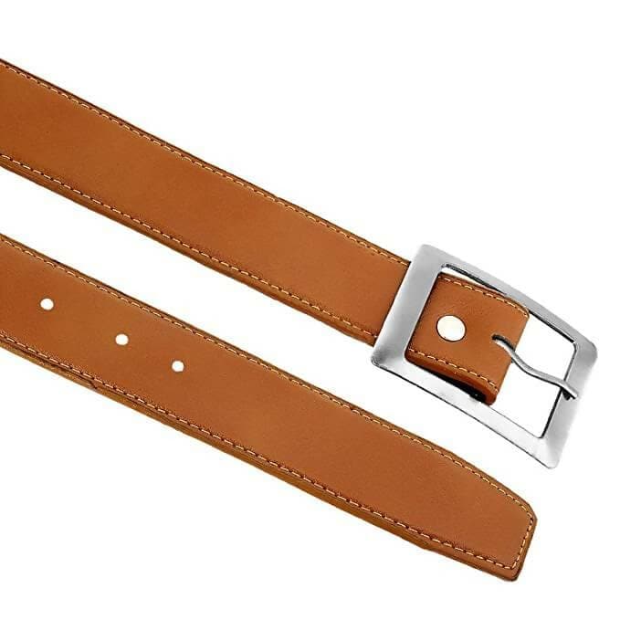 Men's Artificial Leather Belt And Wallet Combo (Brown) - HalfPe