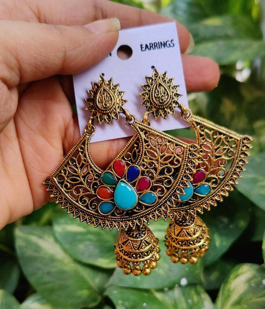 Pinapes Handcrafted Jhumka Earrings for a Stunning Look (Pack Of 2 - Pearl) - HalfPe