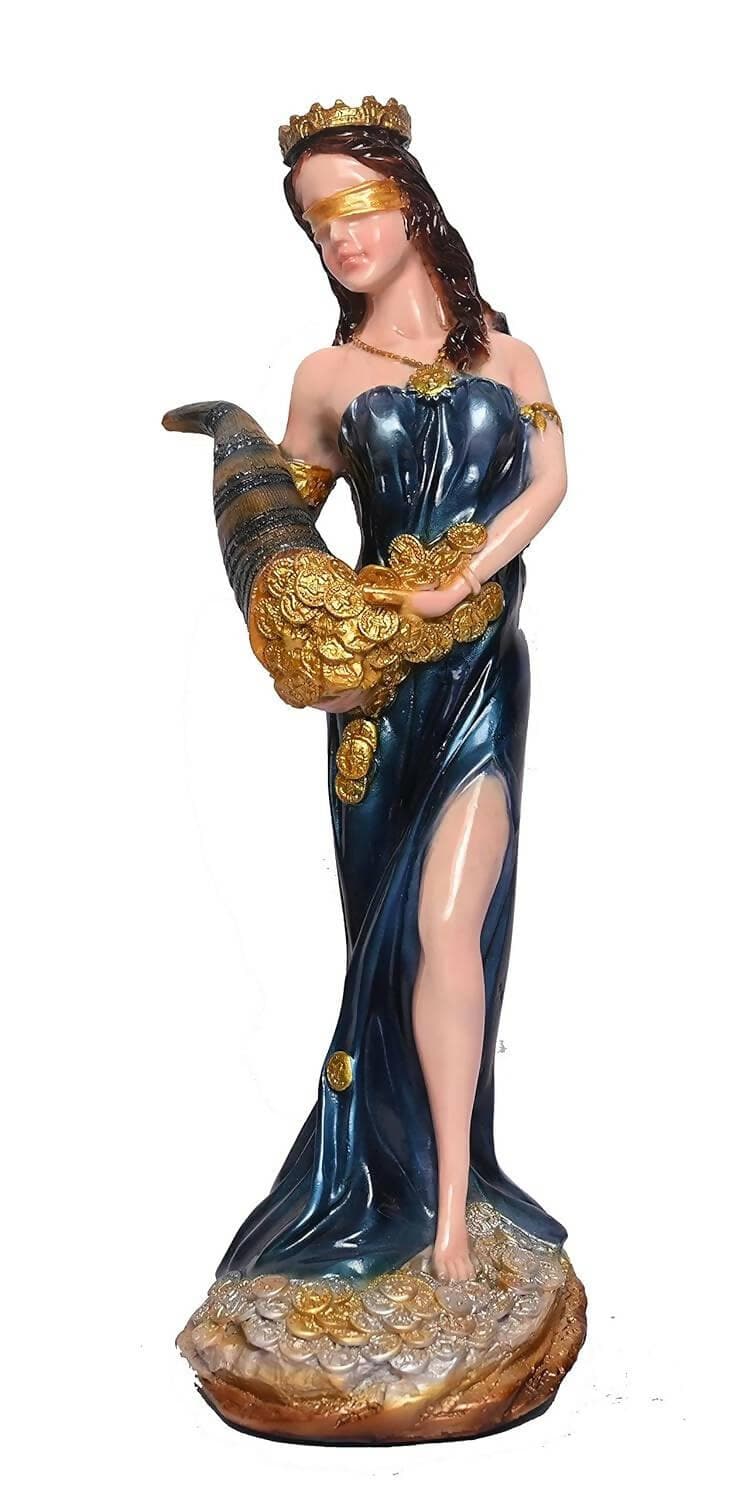 KariGhar Resin Fortuna, Goddess of Fortune, Goddess of Abundance Catholic Idol (7 Inch, Multicolour) - HalfPe