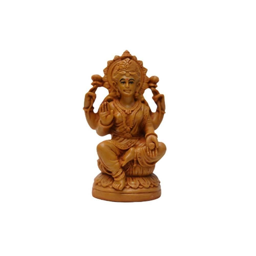 KariGhar Lakshmi Maa Idol for Puja Room, Gifting (Brown, 2.15X3.5X5 inches) - HalfPe