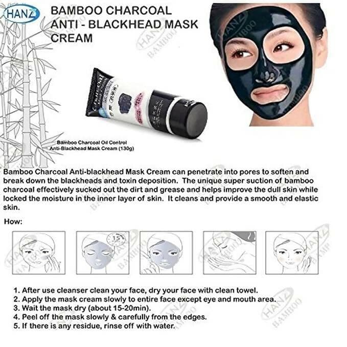 Charcol Black Head Removing Original Charcoal Anti-Blackhead Suction Mask Cream (130 g) - HalfPe