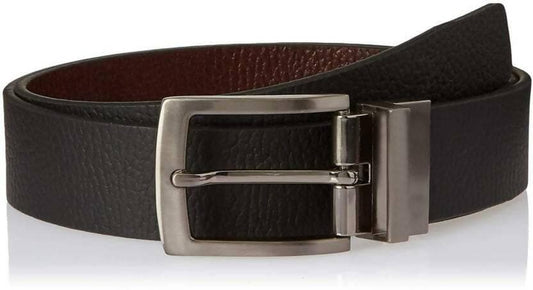 Men Evening, Party, Formal, Casual Black Genuine Leather Reversible Belt (Size: 42) - HalfPe