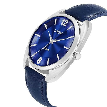 LOREM Blue Stylish Dial Analog Watch For Men LR80 - HalfPe