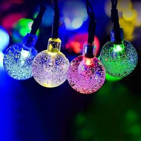 Multicolor Crystal bubble Snowflake Shaped ball LED string light (14 lightS) - HalfPe