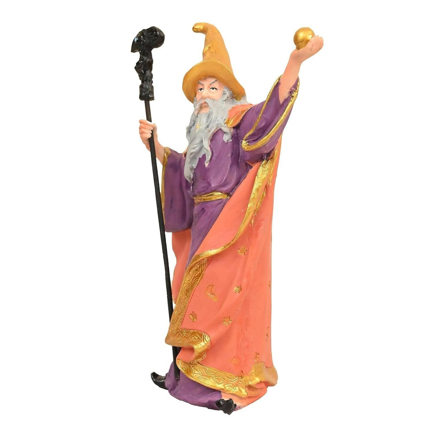 KariGhar Master Magician Merlin Idol Perfect for Home | Office | Prayer Room | Gifting & Decoration (Orange) - HalfPe