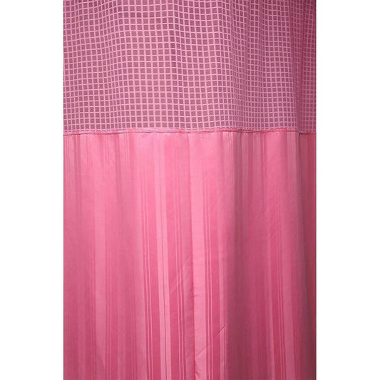 Hospital Partition Curtains, Clinic Curtains Size 18 FT W x 7 ft H, Channel Curtains with Net Fabric, 100% polyester 36 Rustfree Metal Eyelets 36 Plastic Hook, Pink, Stripes Design (18x7 FT) - HalfPe