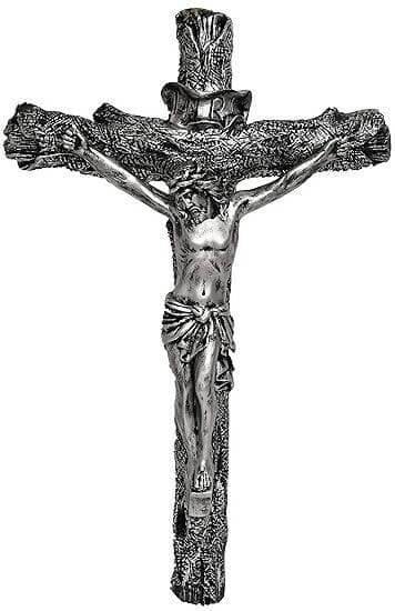 KariGhar® Crucifix / Jesus Christ / Cross Jesus / Crucified Jesus A0060 { (Silver) ( 5 x 33 x 52 cm / 2 x 13 x21 Inch ) } - HalfPe