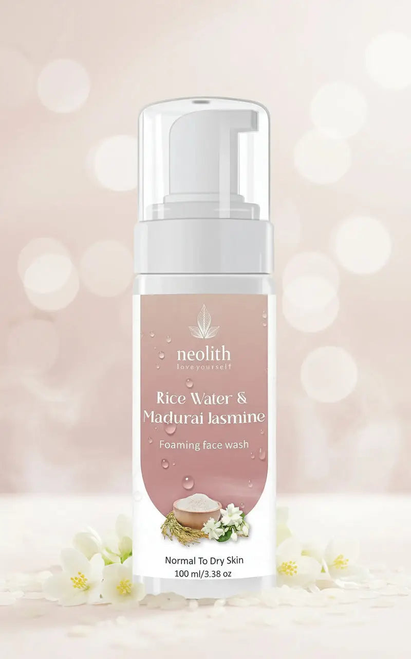 Rice water & madurai jasmine foaming face wash | NEOLITH - halfpeapp