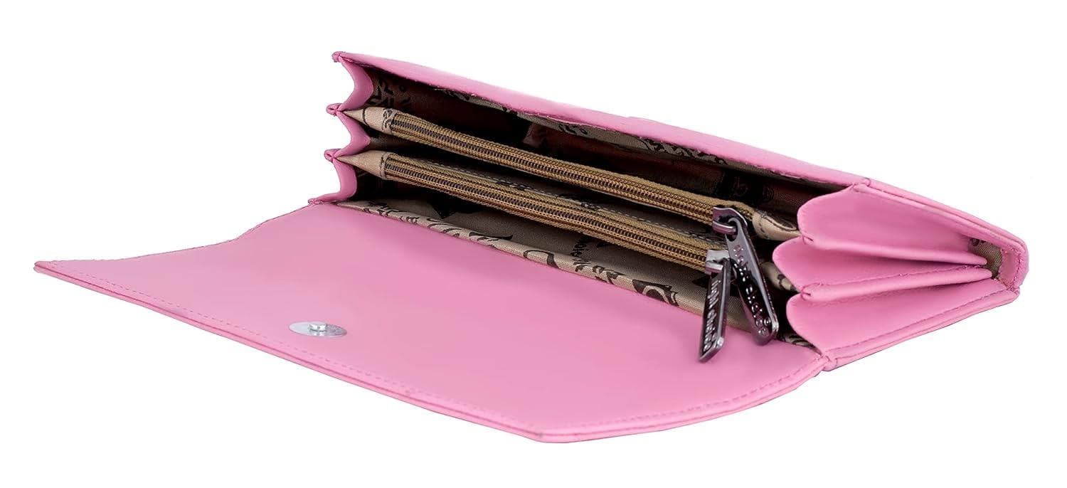 Right choice caual party hand clutch women wallet (pink) - halfpeapp