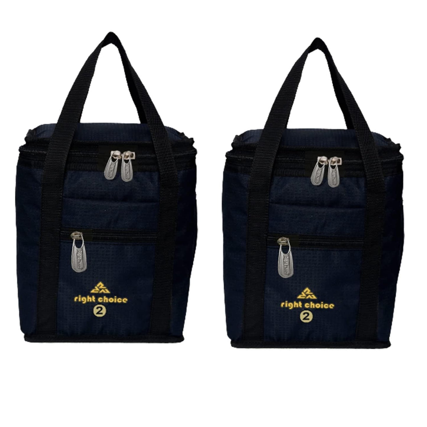 Right choice combo lunch carry bag for school & college (Black, Black) - pack of 2 - halfpeapp