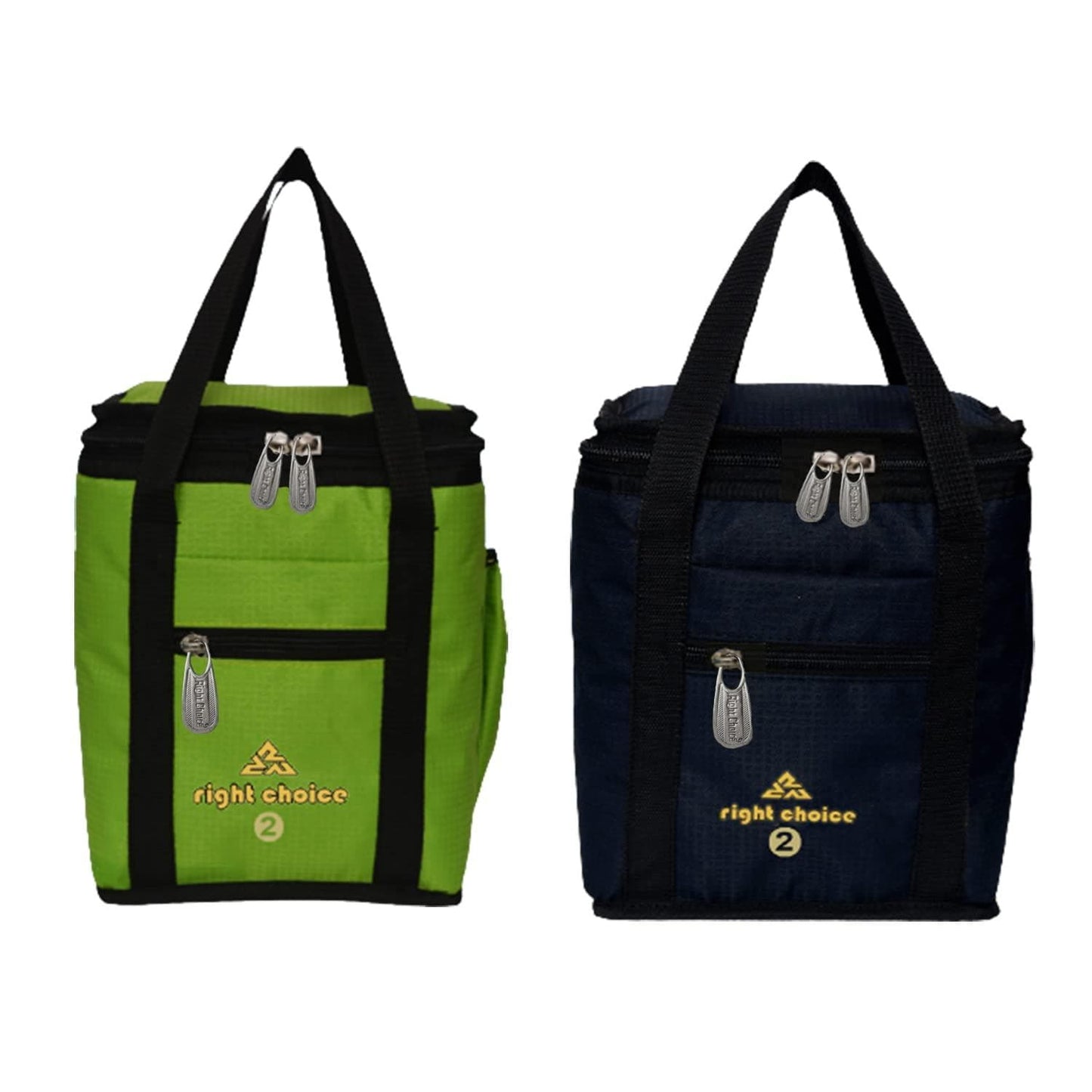 Right choice combo lunch carry bag for school & college (Green , Black) - pack of 2 - halfpeapp