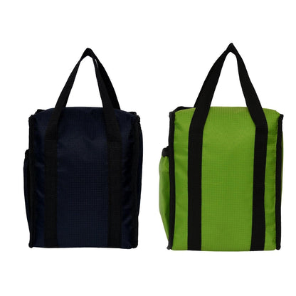 Right choice combo lunch carry bag for school & college (Green , Black) - pack of 2 - halfpeapp