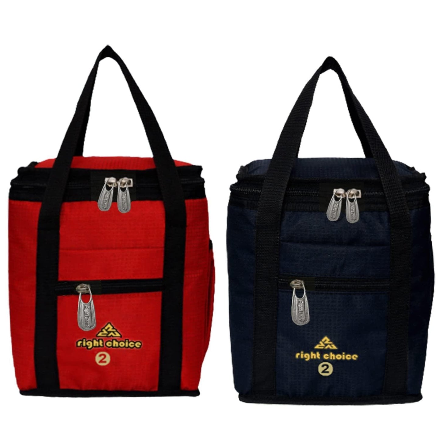 Right choice combo lunch carry bag for school & college (Red , Black) - pack of 2 - halfpeapp