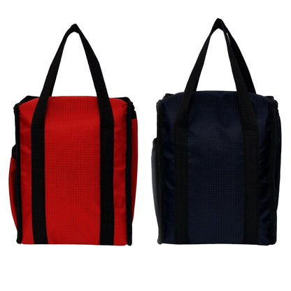 Right choice combo lunch carry bag for school & college (Red , Black) - pack of 2 - halfpeapp