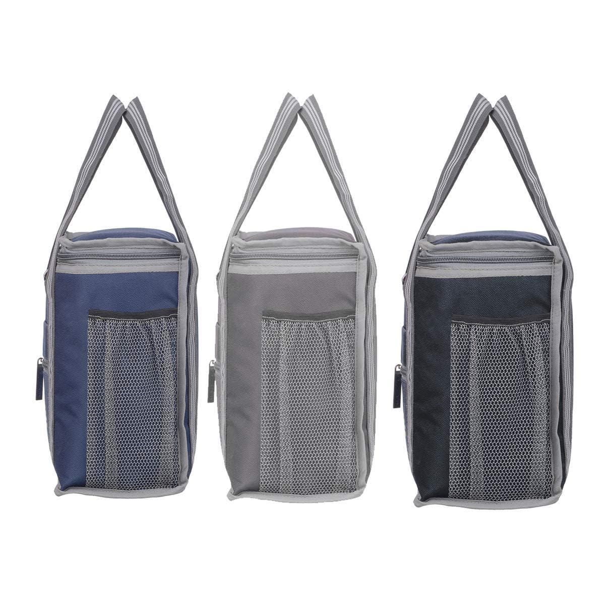 Right choice combo of lunch bags for School & office - (Navy blue, Grey, Sky Blue) - pack of 3 - halfpeapp