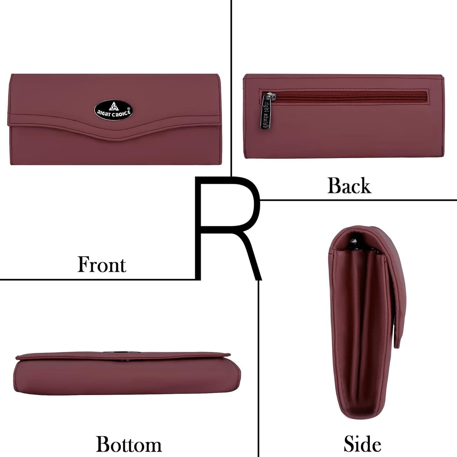 Right choice designed women hand clutch (brown) - halfpeapp